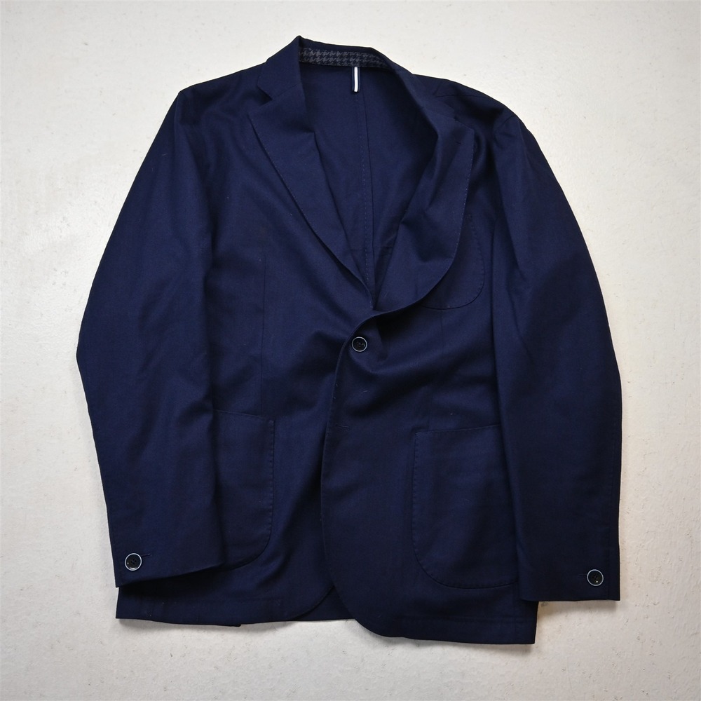 Luigi Bianchi‎ Mantova 46L Navy Blue 100% Wool Unstructured Blazer Jacket Coat